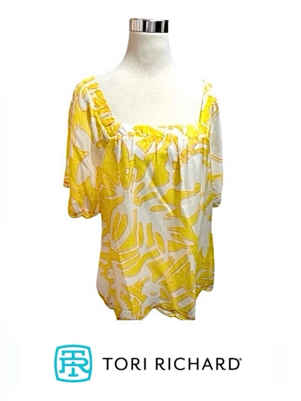 ☀️ Tori Richard Yellow Scalloped Blouse